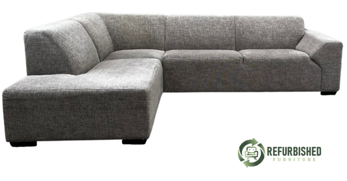 Refurbished 4-zits hoekbank grijs/bruin met 1 jaar garantie!