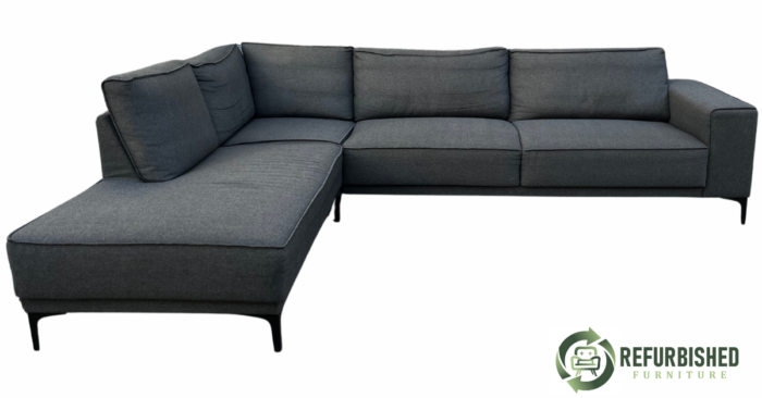 Refurbished 5-zits hoekbank donkergrijs met 1 jaar garantie!