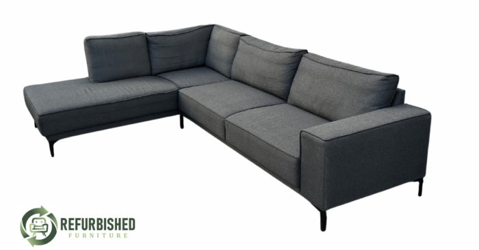 Refurbished 5-zits hoekbank donkergrijs met 1 jaar garantie! - Image 4