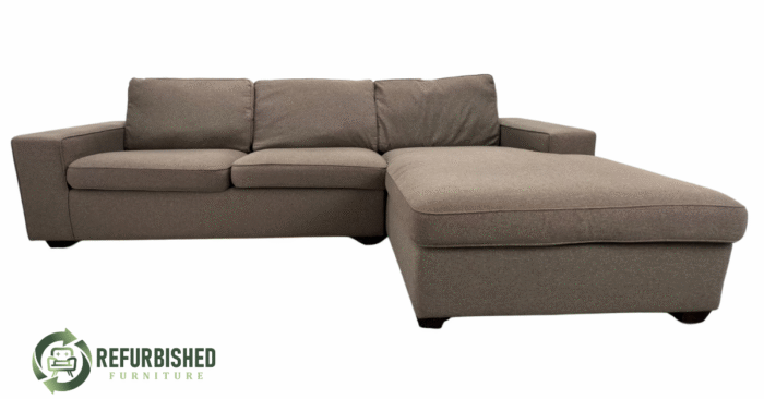 Refurbished 4-zits hoekbank licht bruin | 6 mnd garantie!