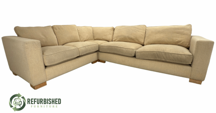 Refurbished 6-zits hoekbank beige 6 mnd garantie!