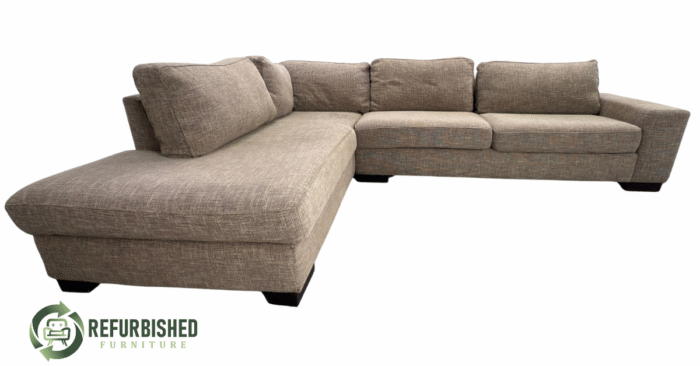 Refurbished 4-zits hoekbank lichtbruin | 6 mnd garantie!