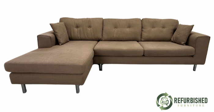 Refurbished 4-zits hoekbank lichtbruin | 6 mnd garantie!