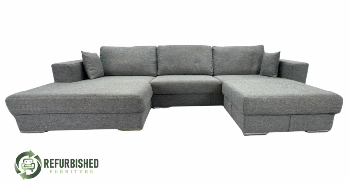 Refurbished 4-zits hoekbank grijs | 6 mnd garantie!