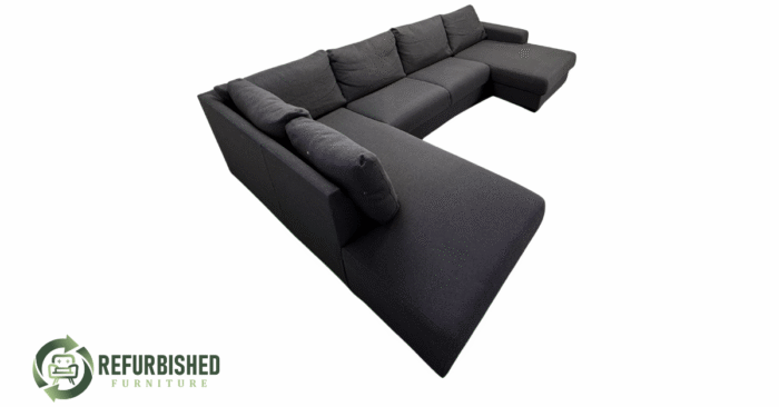 Refurbished 6-zits hoekbank zwart 6 mnd garantie! - Image 2