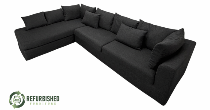 Refurbished 4-zits hoekbank zwart | 6 mnd garantie! - Image 3