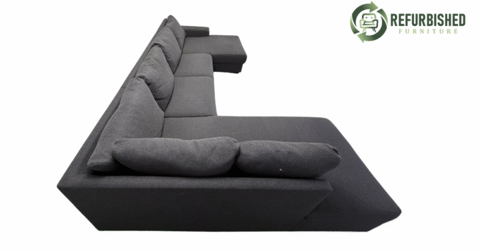 Refurbished 6-zits hoekbank zwart 6 mnd garantie! - Image 3