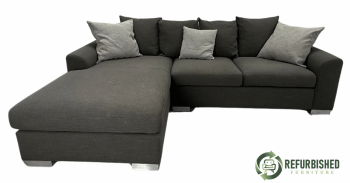 Refurbished 4-zits hoekbank Antraciet 6 mnd garantie!