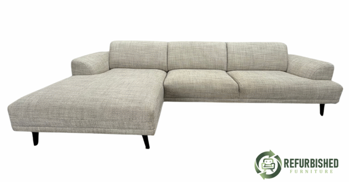 Refurbished 4-zits hoekbank beige 6 mnd garantie!