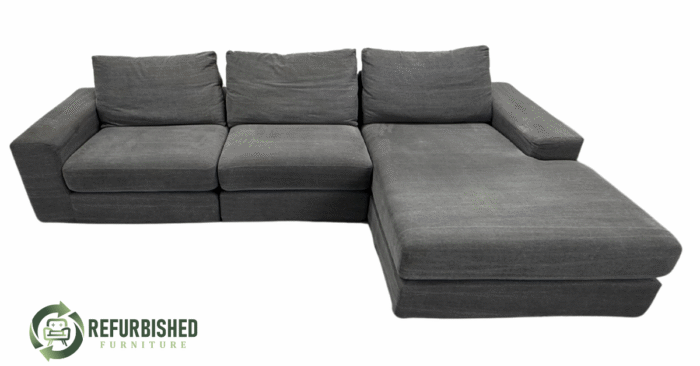 Refurbished 4-zits hoekbank Antraciet 6 mnd garantie!