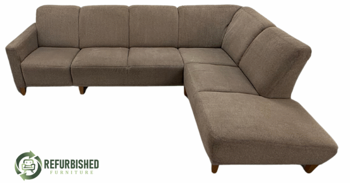 Refurbished 5-zits hoekbank beige 6 mnd garantie!