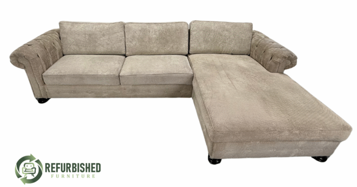 Refurbished 5-zits hoekbank beige 6 mnd garantie!