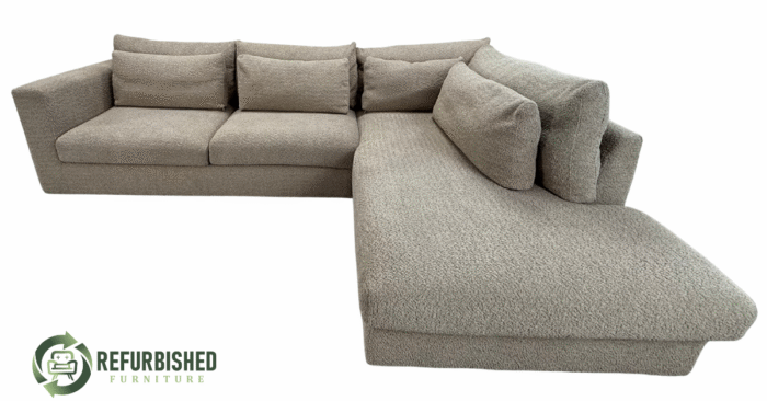 Refurbished 4-zits hoekbank beige 6 mnd garantie!