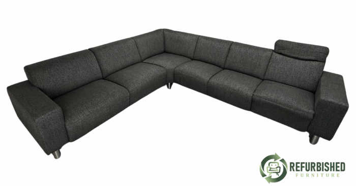 Refurbished 6-zits hoekbank donkergrijs 6 mnd garantie! - Image 3