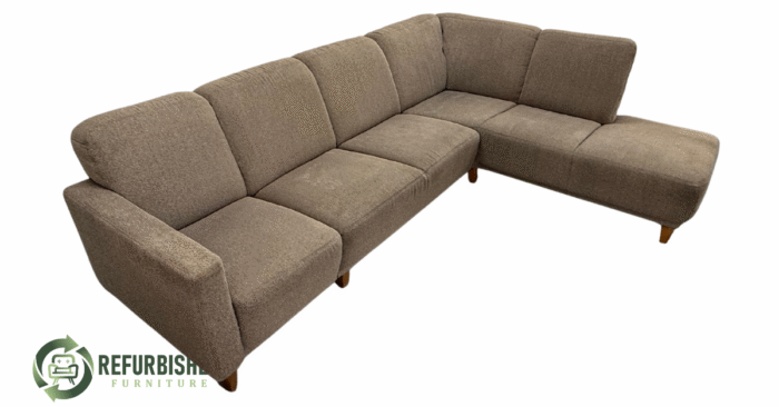 Refurbished 5-zits hoekbank beige 6 mnd garantie! - Image 4