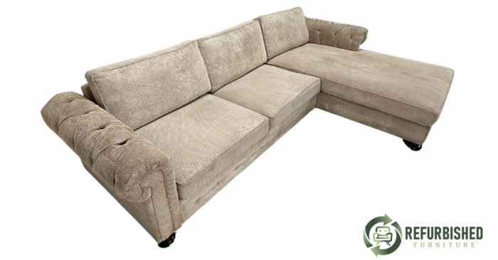 Refurbished 5-zits hoekbank beige 6 mnd garantie! - Image 4