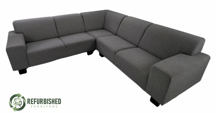 Refurbished 5-zits hoekbank donkergrijs 6 mnd garantie! - Image 2