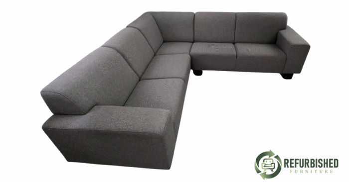 Refurbished 5-zits hoekbank donkergrijs 6 mnd garantie! - Image 3
